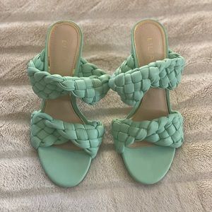 Chunky Braided Detail Mule Heels